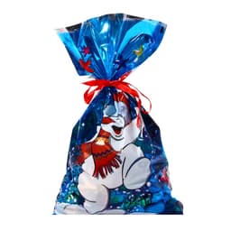 Пакет подарочный «Снеговик» 25×40 см, цветной металлизированный рисунок