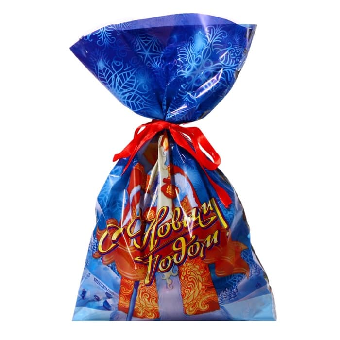 Пакет подарочный новогодний «Дед Мороз» 25×40 см, цветной металлизированный рисунок, для сладкого подарка