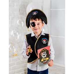 Карнавальный костюм «Пират», шляпа, жилетка, наглазник, орден, подзорная труба, кодекс