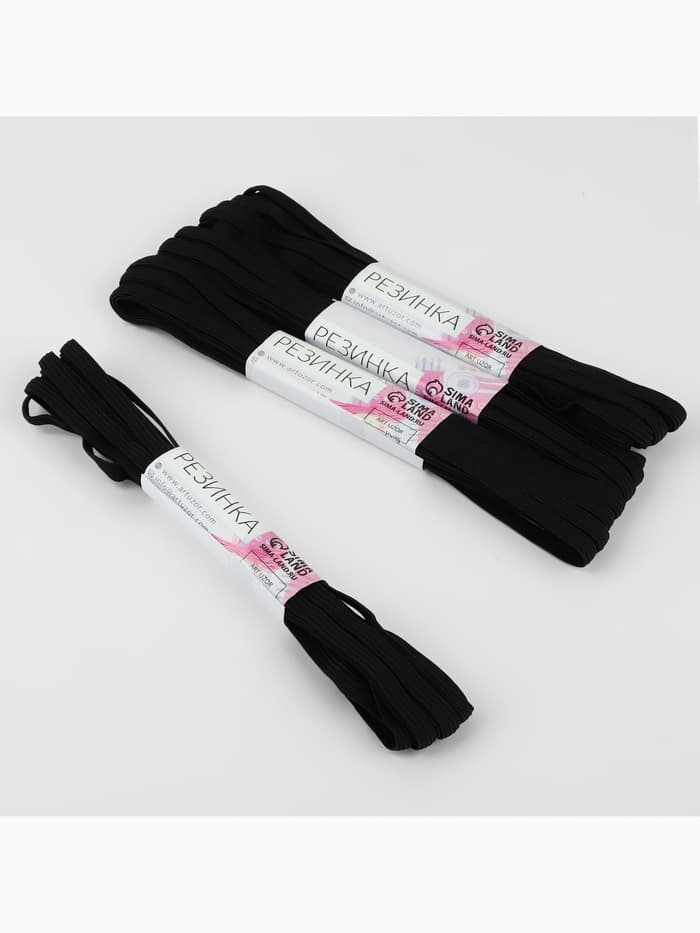 Резинки бельевые, 6 мм, 5.5±0.5 м, 4 шт., чёрные