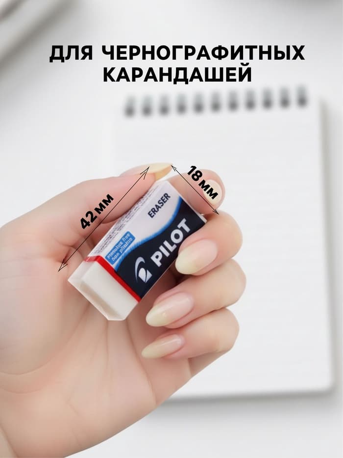 Ластик PILOT прямоугольный, 4.2×1.8×1.1 см