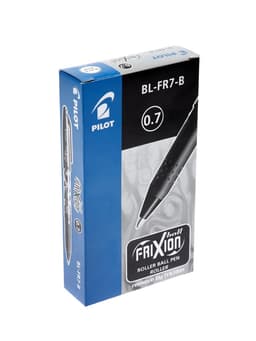 Стираемая ручка Pilot. Frixion, гелевая, чёрный стержень BL-FR-7 (B), узел 0.7 мм