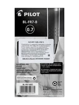 Стираемая ручка Pilot. Frixion, гелевая, чёрный стержень BL-FR-7 (B), узел 0.7 мм