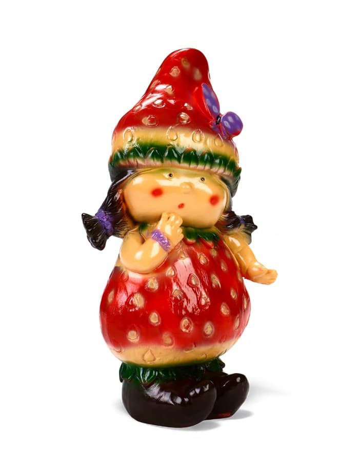 Садовая фигура из гипса «Девочка - клубничка», 11×15×31 см