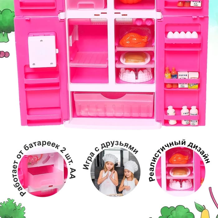Бытовая техника «Холодильник двухдверный», 20 аксессуаров, свет, звук