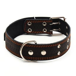 Ошейник тисненый однослойный, безразмерный, 74×4.5 см, ОШ 35-65 см, кожа, МИКС