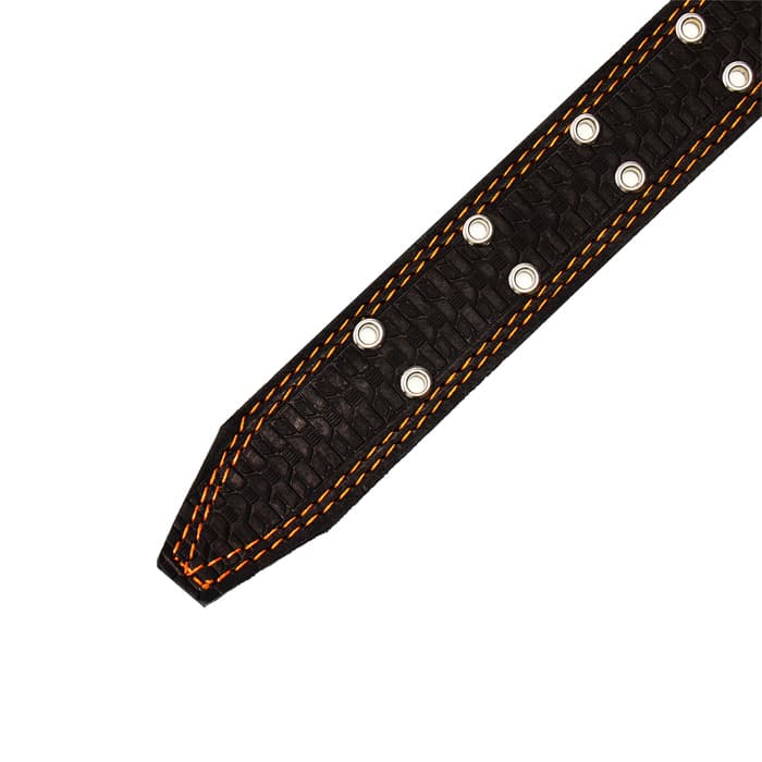 Ошейник тисненый однослойный, безразмерный, 74×4.5 см, ОШ 35-65 см, кожа, МИКС