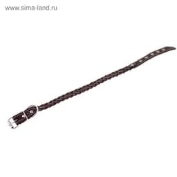 Ошейник плетёный, 42×2 см, ОШ 35-45 см, кожа, цвет МИКС