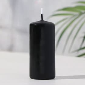 Свеча - цилиндр, 4×9 см, 11 ч, 90 г, чёрная
