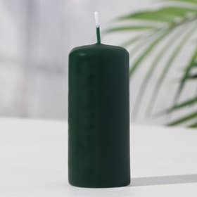 Свеча - цилиндр, 4×9 см, 11 ч, 90 г, т. зелёная