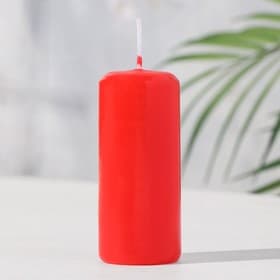 Свеча - цилиндр, 4×9 см, 11 ч, 90 г, красная