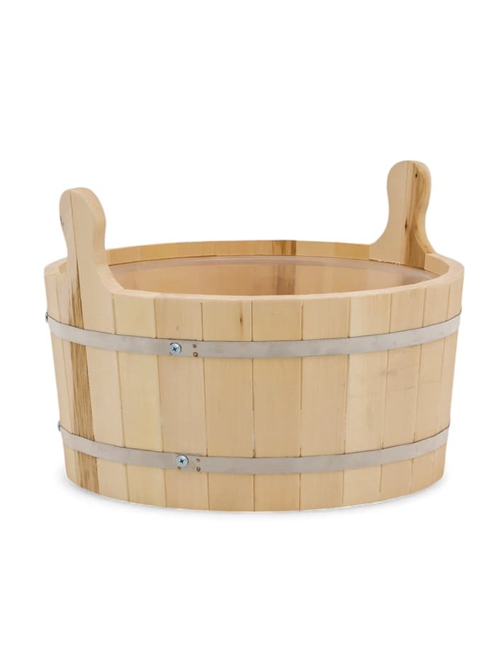 Шайка - таз для бани и сауны, 15 л, деревянная, пластиковая вставка, «Добропаровъ»