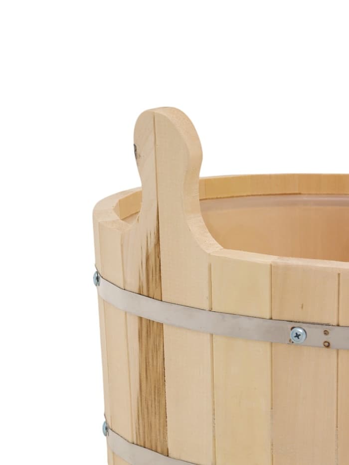 Шайка - таз для бани и сауны, 15 л, деревянная, пластиковая вставка, «Добропаровъ»