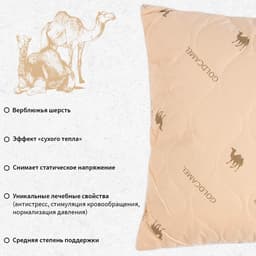 Подушка «Этель», подстёжка — верблюжья шерсть, 50×70 см, тик