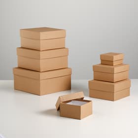 Набор коробок 7в1 «Крафт однотонный» 20×20×10 - 8×8×4 см