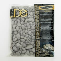 Грунт для аквариума DECOR DE «Галька цветная», фр. 8-12 мм, серая, 800 г