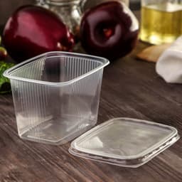 Контейнеры одноразовые с крышкой, набор 10 шт., пластик, 350 мл, 10.8×8.2×7 см, прозрачные