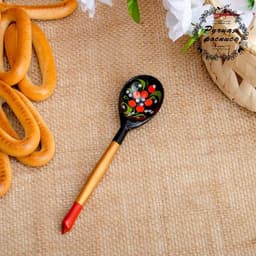 Ложка деревянная «Чернушка», маленькая, хохлома