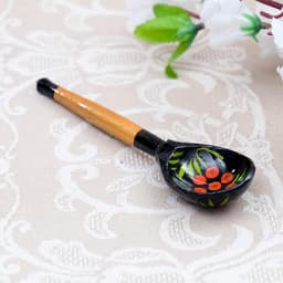 Ложка деревянная «Чернушка», маленькая, хохлома