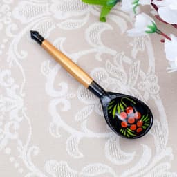 Ложка деревянная «Чернушка», маленькая, хохлома
