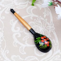 Ложка деревянная «Чернушка», маленькая, хохлома