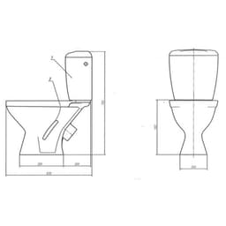 Унитаз компакт ЛЗСФ «Универсал NEW 45», нижняя подводка, косой выпуск, сиденье, кнопка