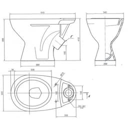 Унитаз компакт ЛЗСФ «Универсал NEW 45», нижняя подводка, косой выпуск, сиденье, кнопка