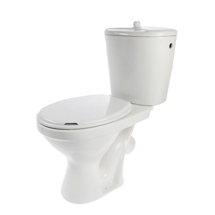 Унитаз компакт ЛЗСФ «Универсал Эконом», боковая подводка, косой выпуск, сиденье, шток