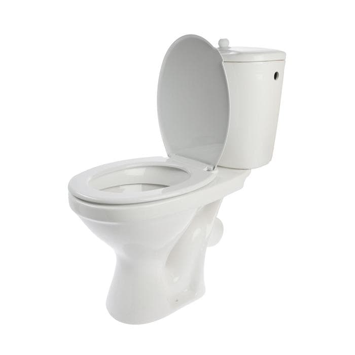 Унитаз компакт ЛЗСФ «Универсал Эконом», боковая подводка, косой выпуск, сиденье, шток