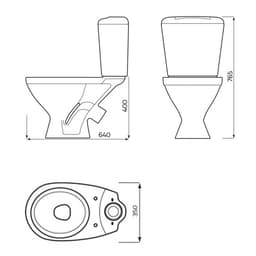 Унитаз компакт ЛЗСФ «Универсал Эконом», боковая подводка, косой выпуск, сиденье, шток