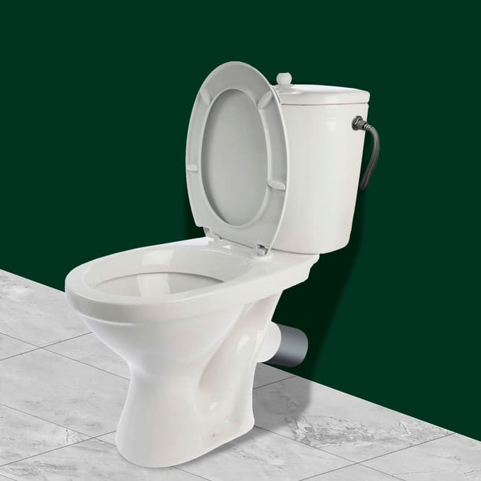 Унитаз компакт ЛЗСФ «Универсал Эконом», боковая подводка, косой выпуск, сиденье, шток