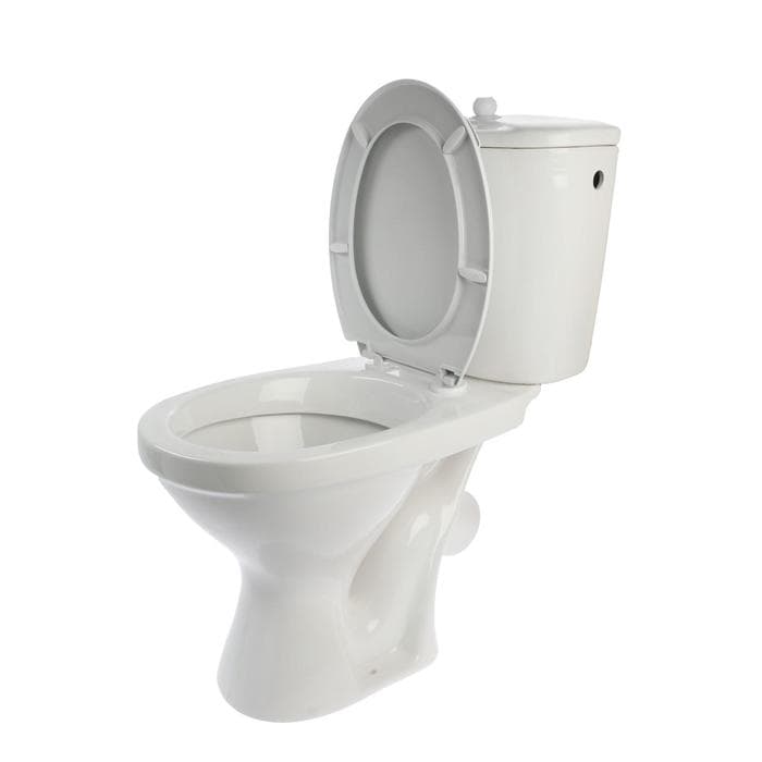 Унитаз компакт ЛЗСФ «Универсал Эконом», боковая подводка, косой выпуск, сиденье, шток