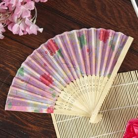 Веер складной «Цветы», h=21 см, рисунок МИКС