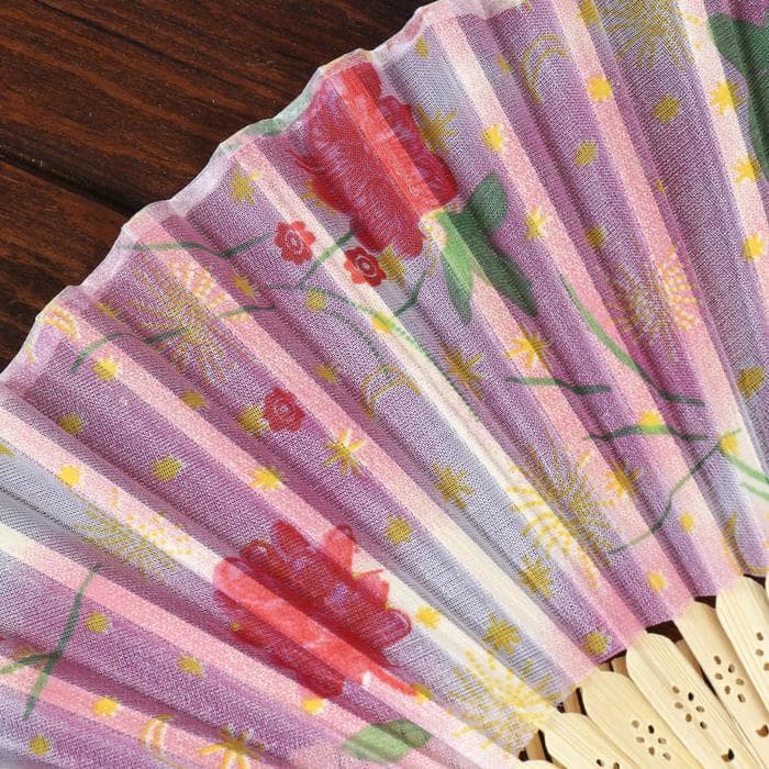 Веер складной «Цветы», h=21 см, рисунок МИКС