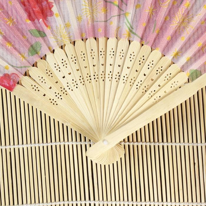 Веер складной «Цветы», h=21 см, рисунок МИКС