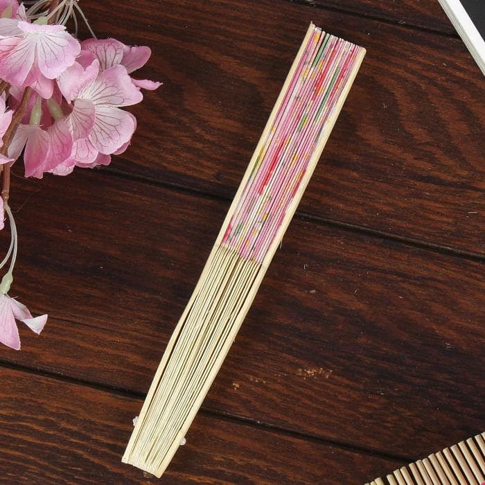 Веер складной «Цветы», h=21 см, рисунок МИКС