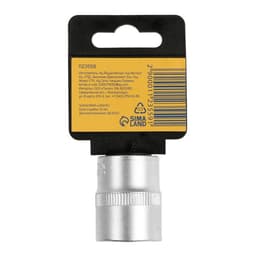 Головка торцевая шестигранная ТУНДРА, под квадрат 1/2", 21 мм, CrV