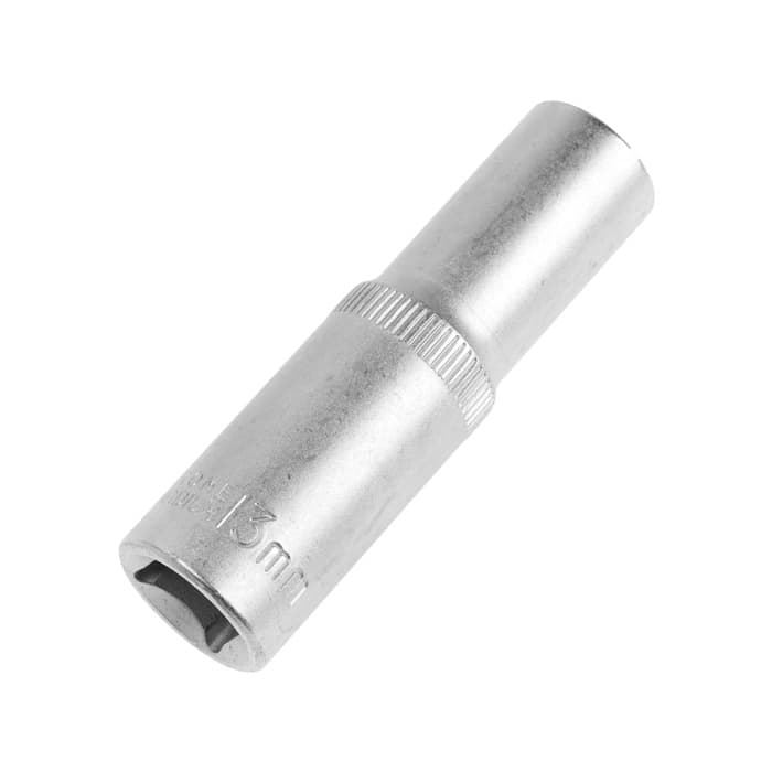 Головка торцевая шестигранная удлиненная ТУНДРА, под квадрат 1/2", 13 мм, CrV