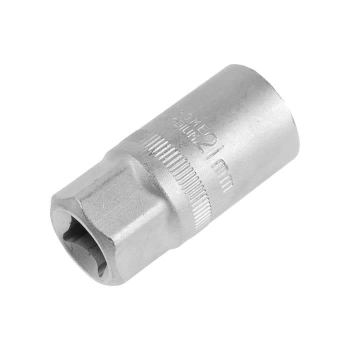 Головка свечная шестигранная ТУНДРА, под квадрат 1/2", 21 мм, CrV