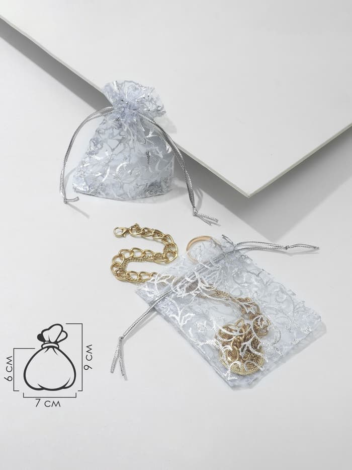 Мешочек подарочный «Узор серебристый», 7×9 см, цвет серебро