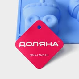 Форма для выпечки Доляна «Праздник.Для новорожденных», силикон, 28.5×16.5 см, 6 ячеек (8×5.7 см), голубая
