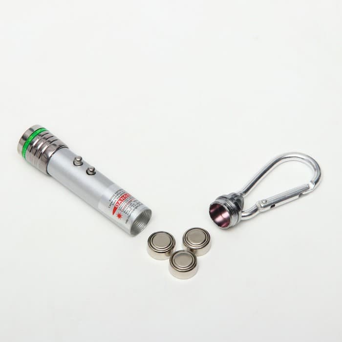 Лазерная указка «Мастер К», с карабином, 2 LED, 2 режима, 7×1.4 см