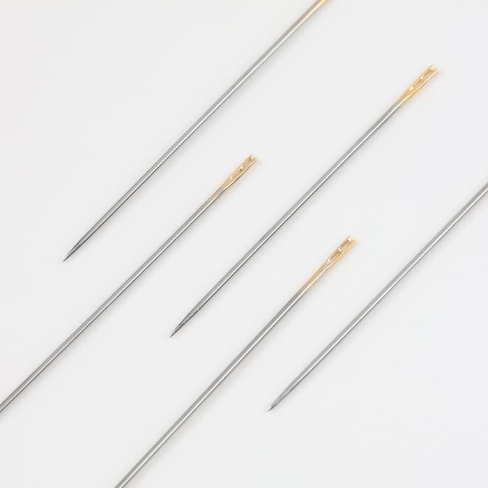 Иглы швейные, d=0.8 мм, с золотым ушком, самовдеваемые, 12 шт.