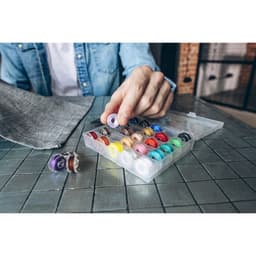 Набор шпулек с нитками, в органайзере, d=20 мм, 25 шт., разноцветный