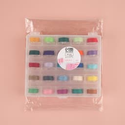 Набор шпулек с нитками, в органайзере, d=20 мм, 25 шт., разноцветный