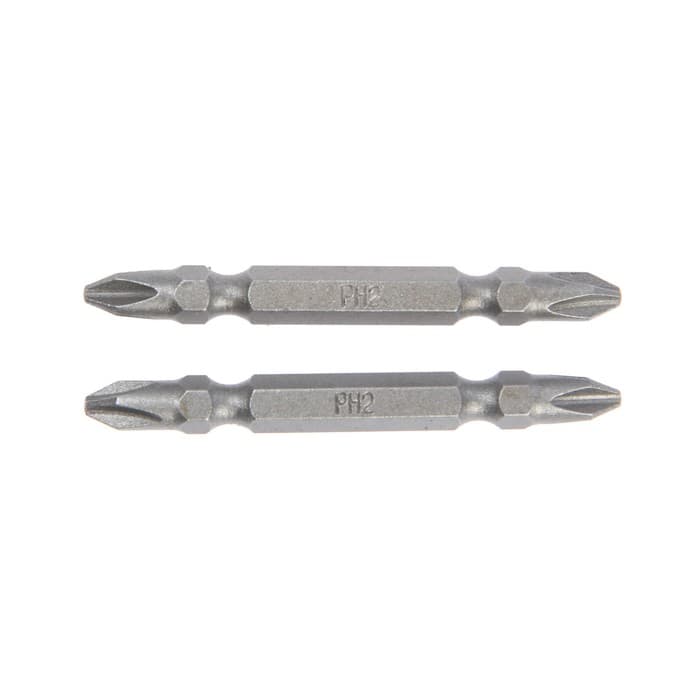 Биты двухсторонние ТУНДРА, намагниченные, сталь CrV, PH2×65 мм, 2 шт.