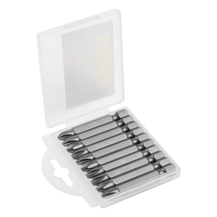 Биты ТУНДРА, намагниченные, сталь S2, PH2×50 мм, 10 шт.