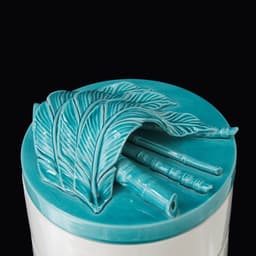 Шкатулка «Перо», 18×18×13 см, керамика, бело-бирюзовая