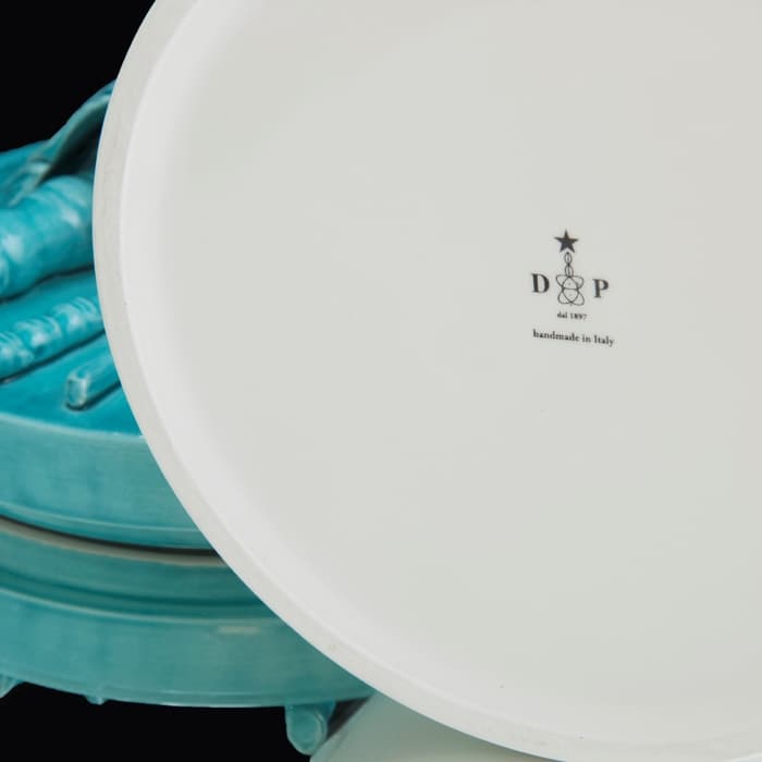 Шкатулка «Перо», 18×18×13 см, керамика, бело-бирюзовая