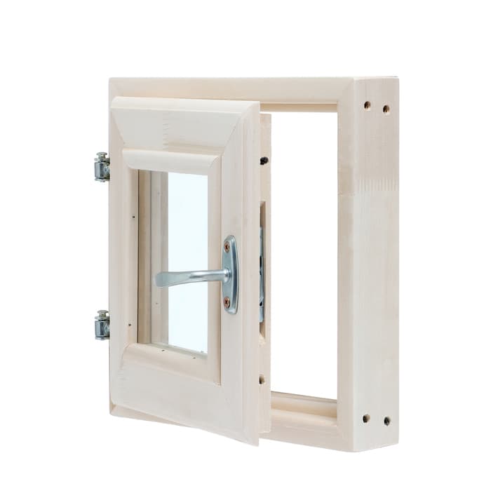 Окно деревянное для бани, 30×30 см, двойное стекло, «Добропаровъ»